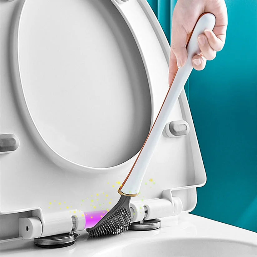 Brosse De Toilette En Silicone - Design Hygiénique À Fixation Murale — photo 3